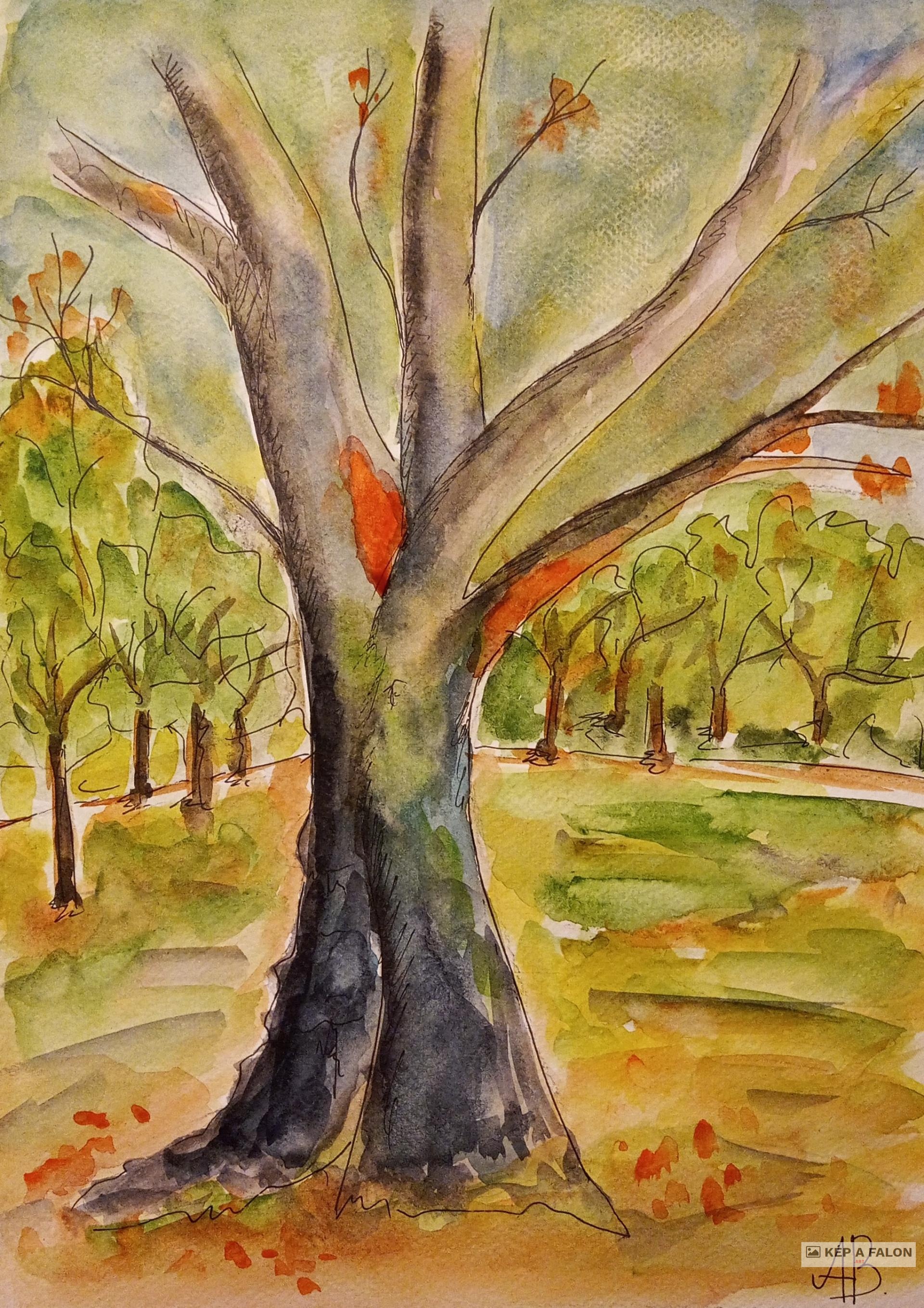 Arborétum reszlet by: Bea Abonyi | 2023, akvarell festmény