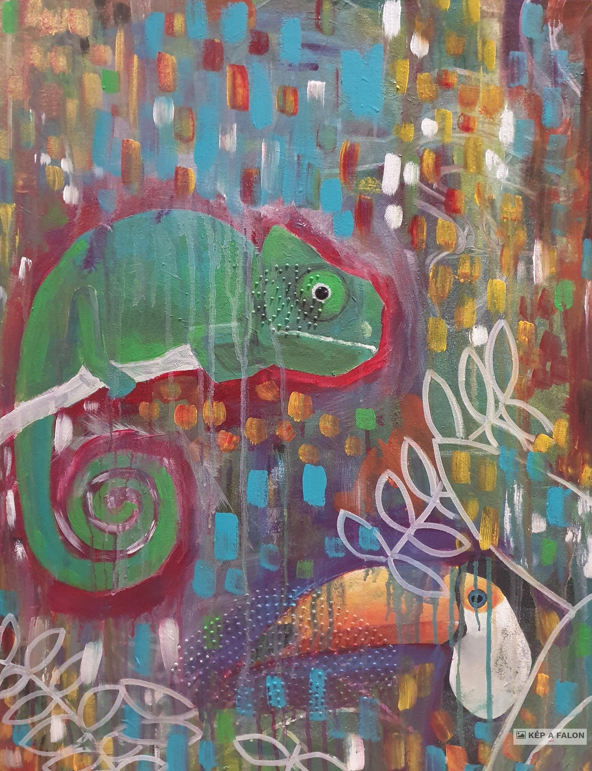 A kígyó by: Szilágyi Ágnes | 2023, akril festmény