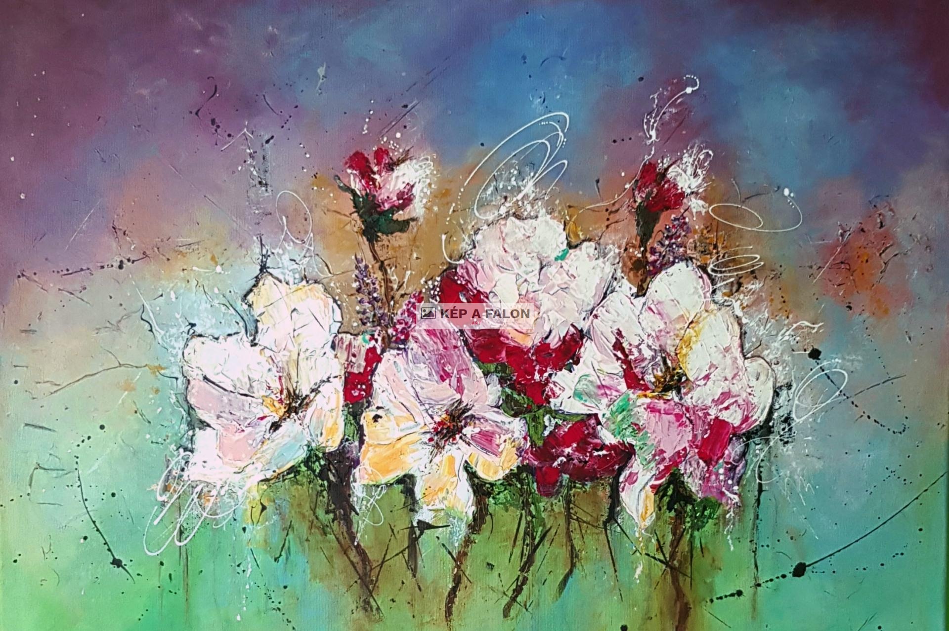 Virágok a réten by: Katona Anikó | 2020, akril festmény