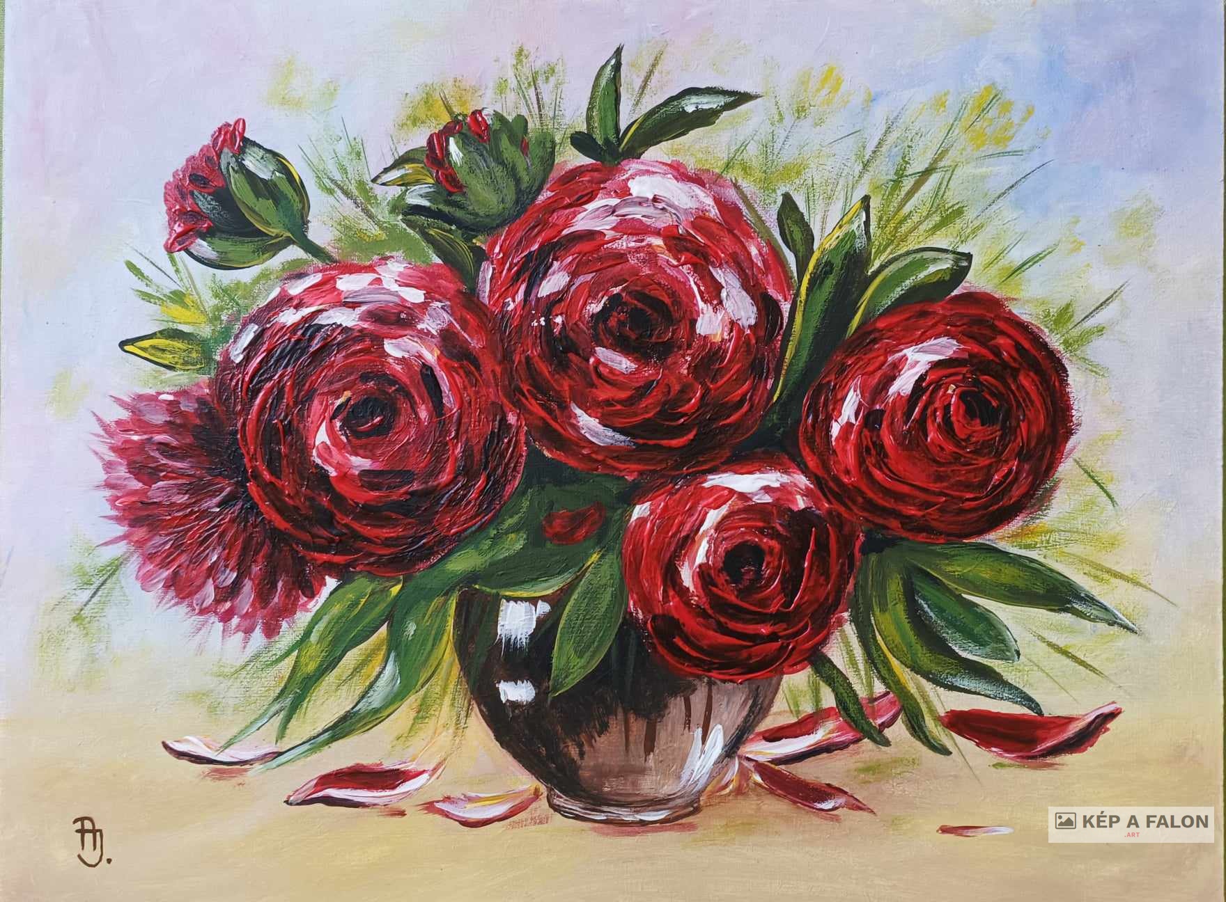 Pünkösdi rózsák... by: Angyal  Irén  | 2023., acrylic painting
