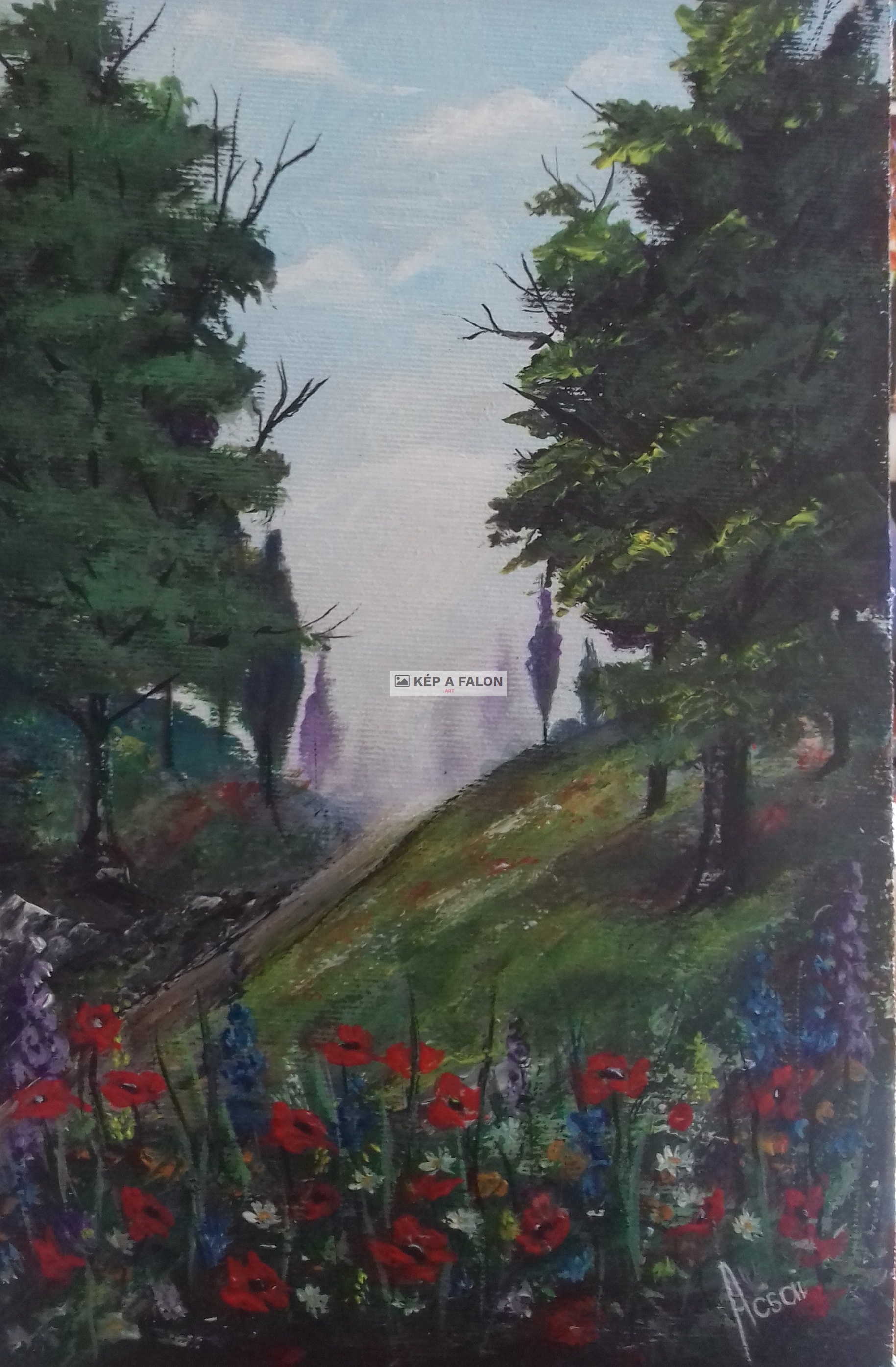 Virágok az erdő szélén by: Acsai Anna | 2018.év, akril festmény