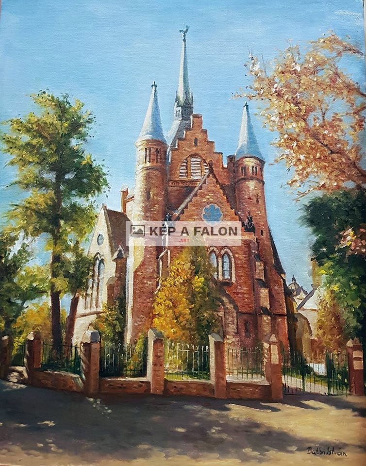 Szolnoki református templom by: Batári István | 2017, olaj festmény