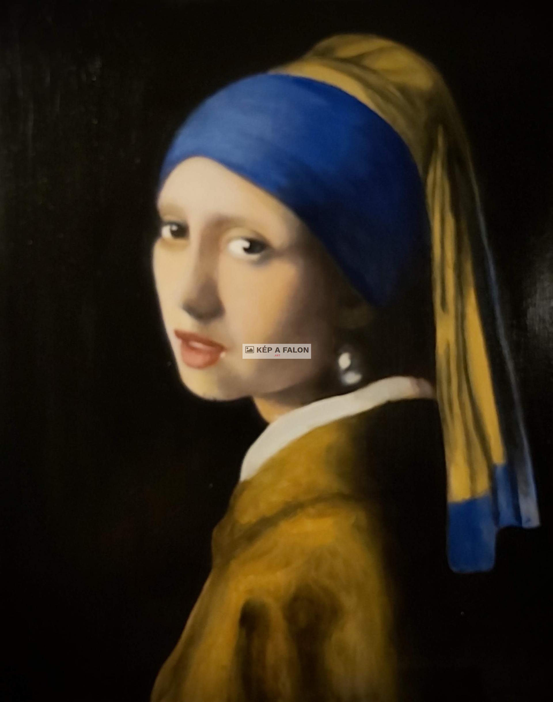 Vermeer: Lány gyöngy fülbevalóval by: Horgász  Csaba  | 2021, olaj festmény