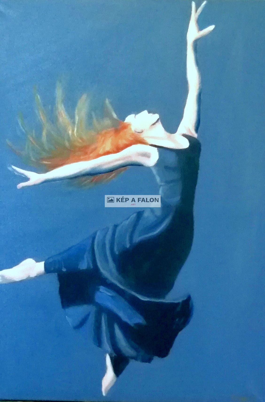 Táncosnó kékben by: Éva Csurgai | 2021, olaj festmény