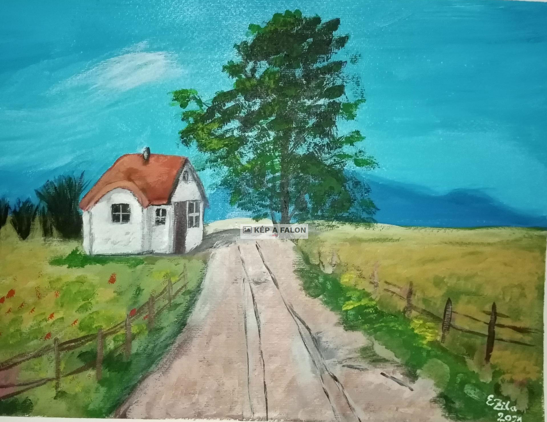 Magányos ház by: Décsei Sándorné | 2021, akril festmény