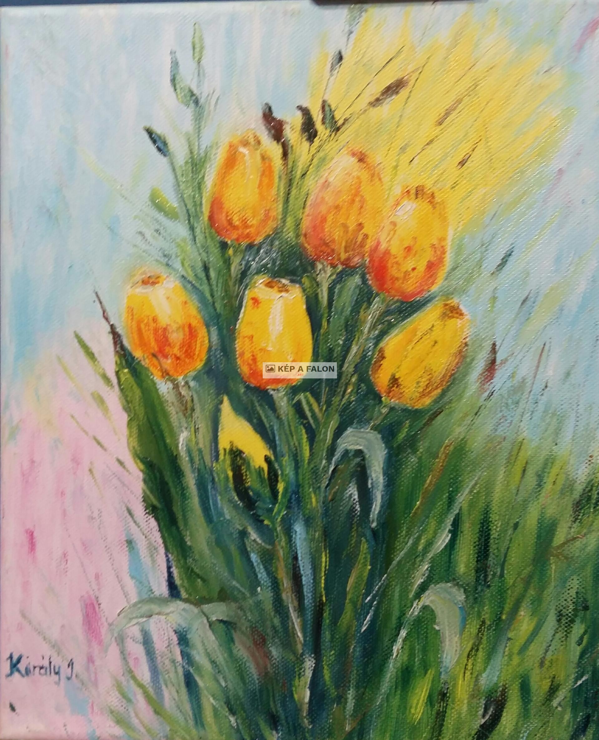 Tulipánok by: Eppeldauer Ferencné | 2021, olaj festmény