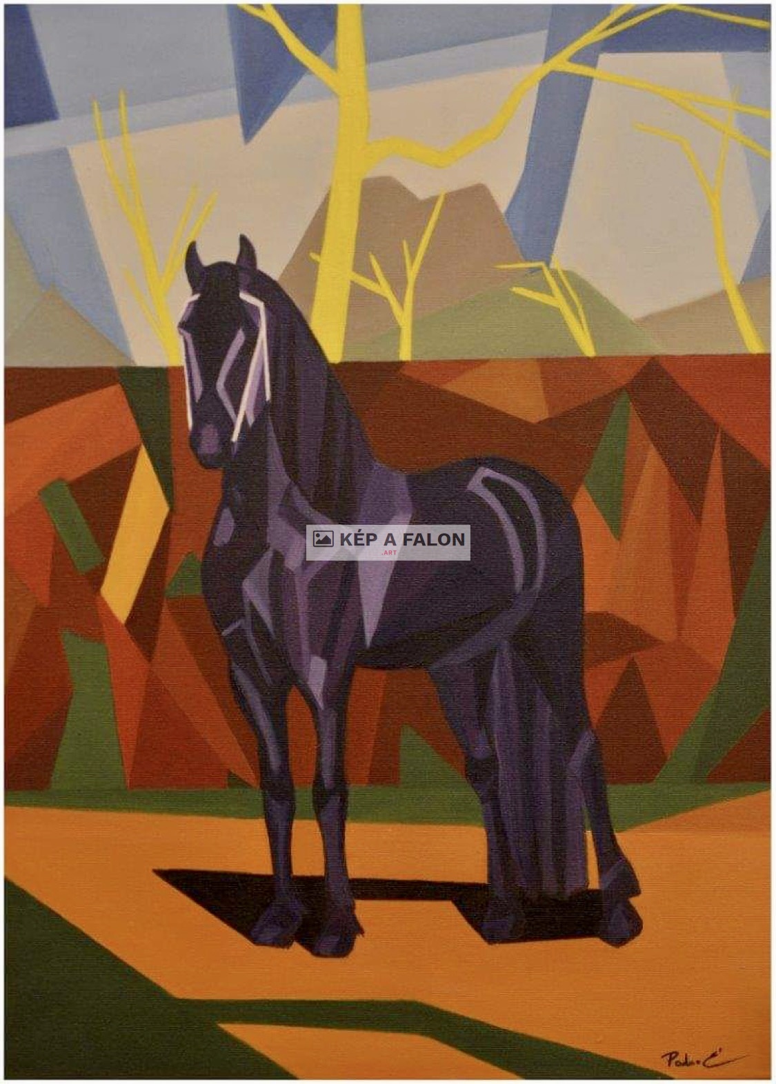Lali a lila ló  by: Pados Éva | 2021, olaj festmény