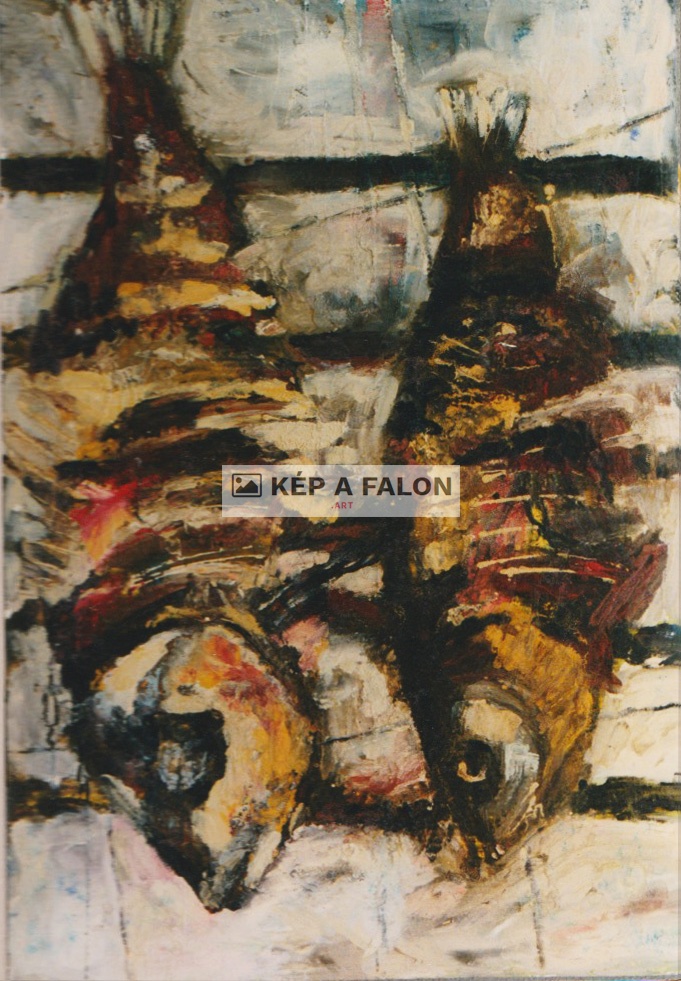 Sült keszegek by: Fekete Csaba | 1997, olaj festmény