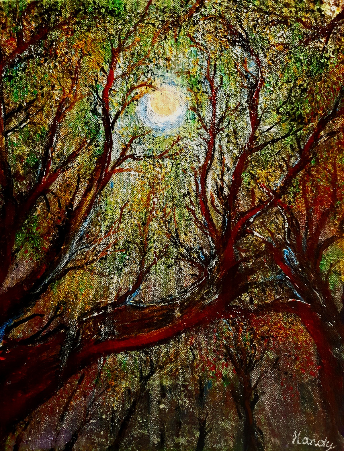 Az erdő mélyén  by: Takácsné Hovánszki Andrea | 2023, akril festmény