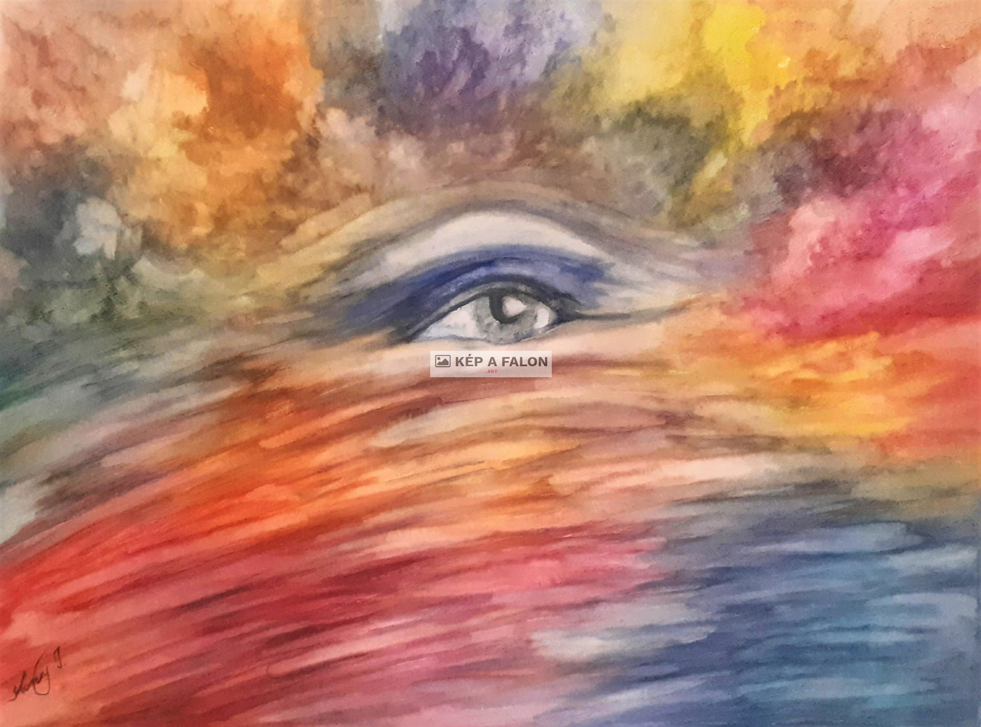 A Mindenség szeme by: Ildikó Koreny | 2021, akvarell festmény