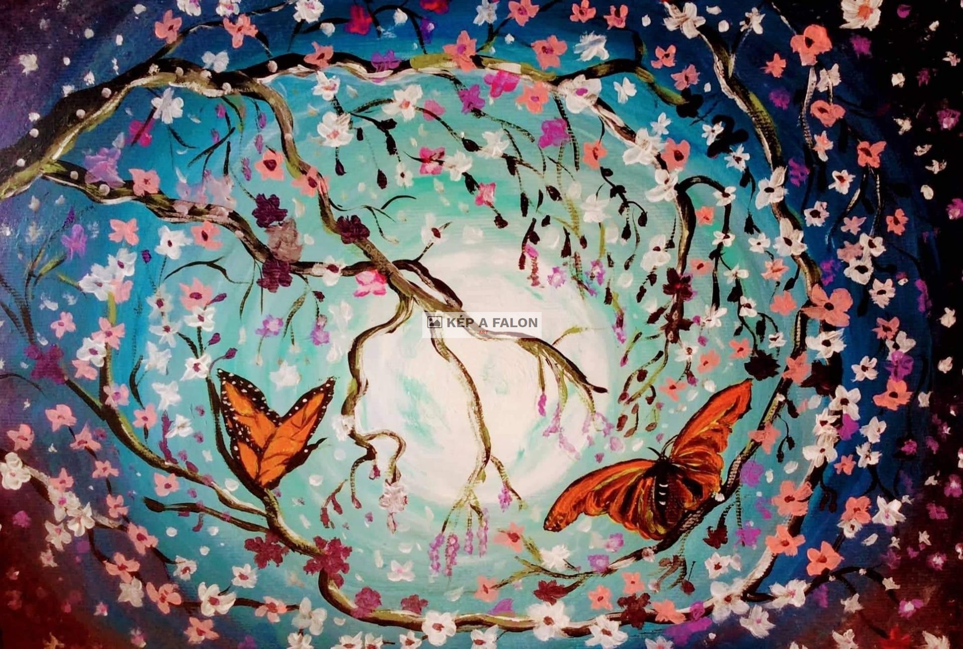 Tavaszi pillangók by: Szűcs Erika | 2022, akril festmény