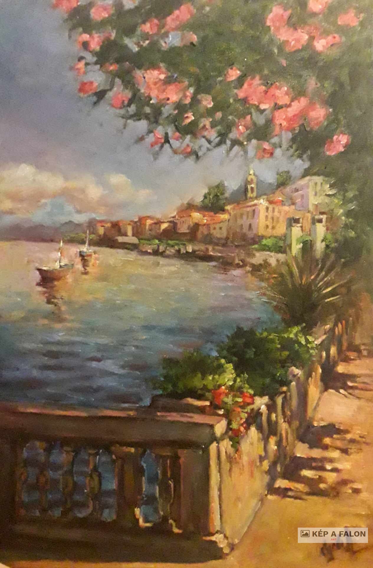 A Comói-tónál időzve by:  Békési-Egedi Mária | 2023, olaj festmény