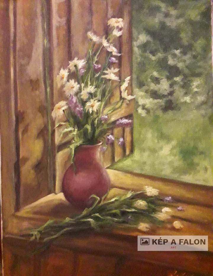 Virágos hangulat by: Békési-Egedi Mária | 2019, olaj festmény