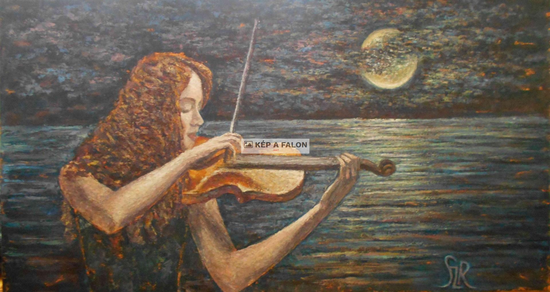 Hegedülő nő by: Szamosvári Roberta | 2020, olaj festmény
