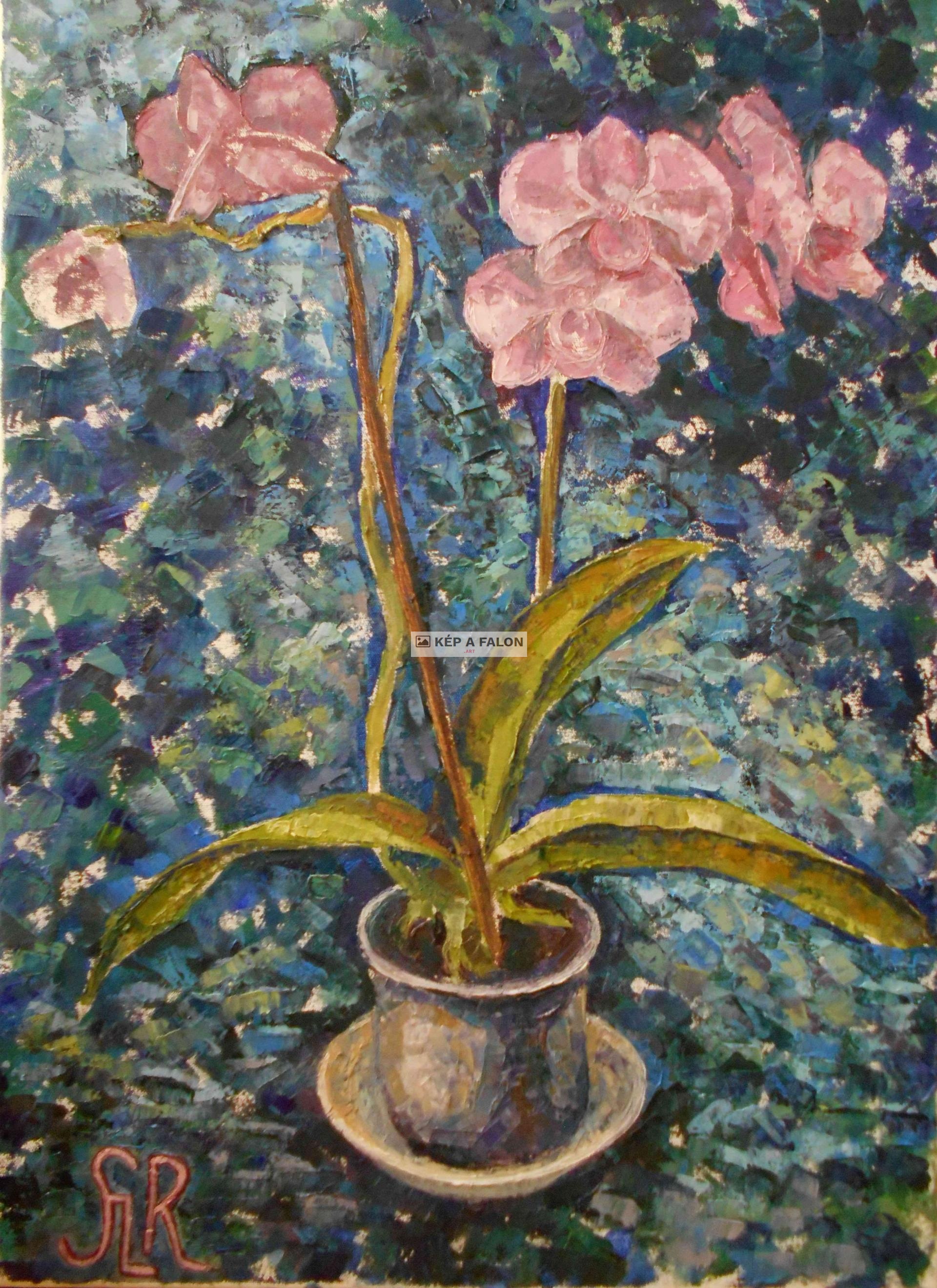 Orchidea csendélet by: Szamosvári Roberta | 2020, olaj festmény