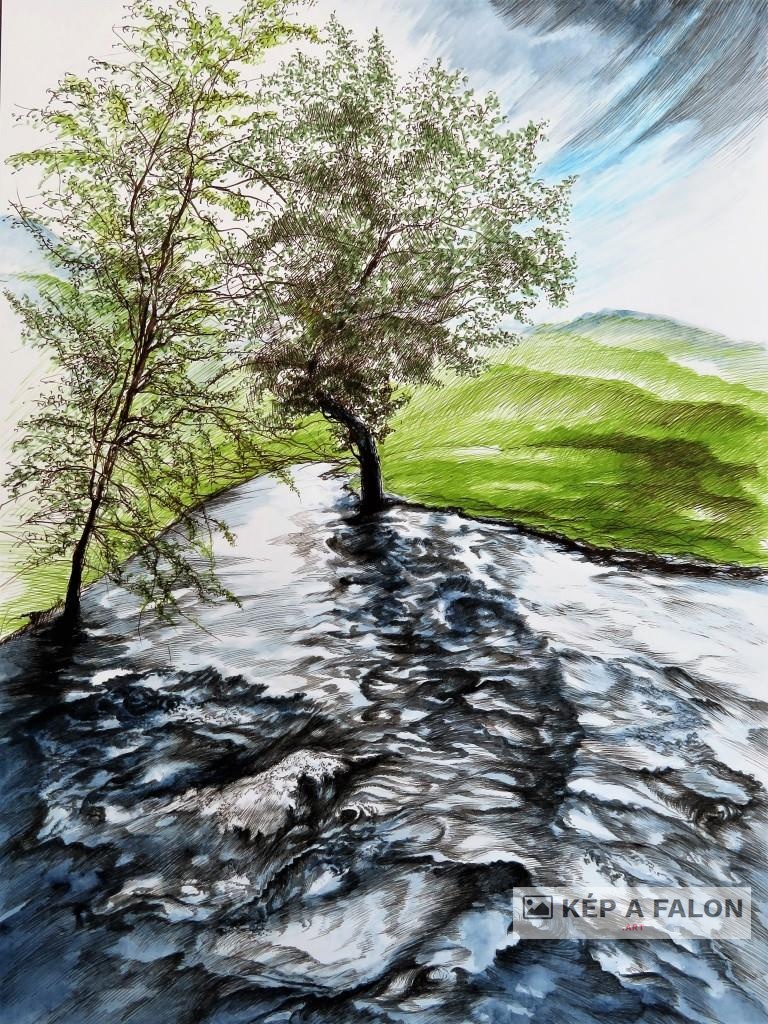 Lake discrict 9 by: Olexa József József | 2024, akvarell festmény