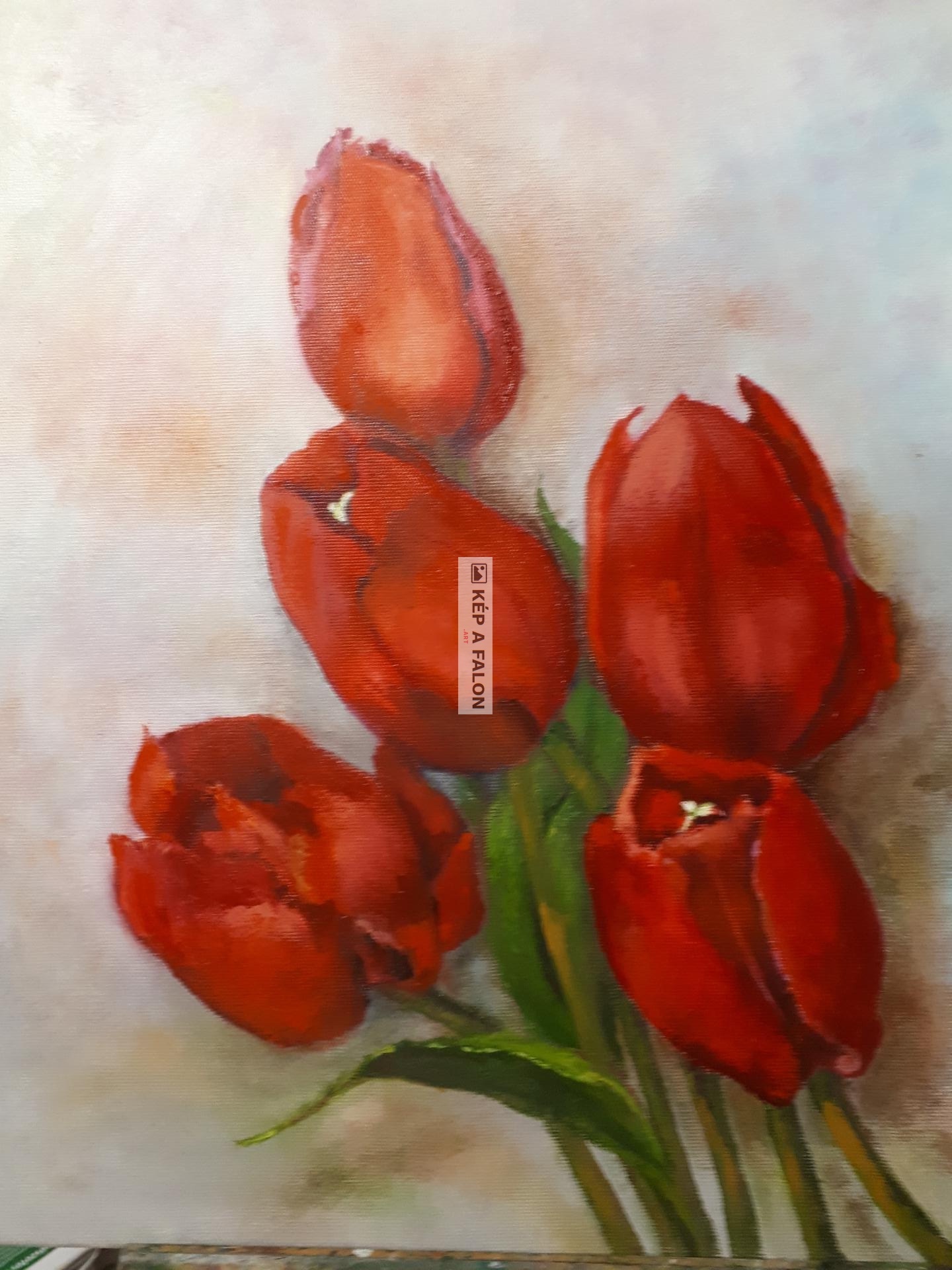 Tulipánok by: Orestyák Jánosné | 2021, olaj festmény