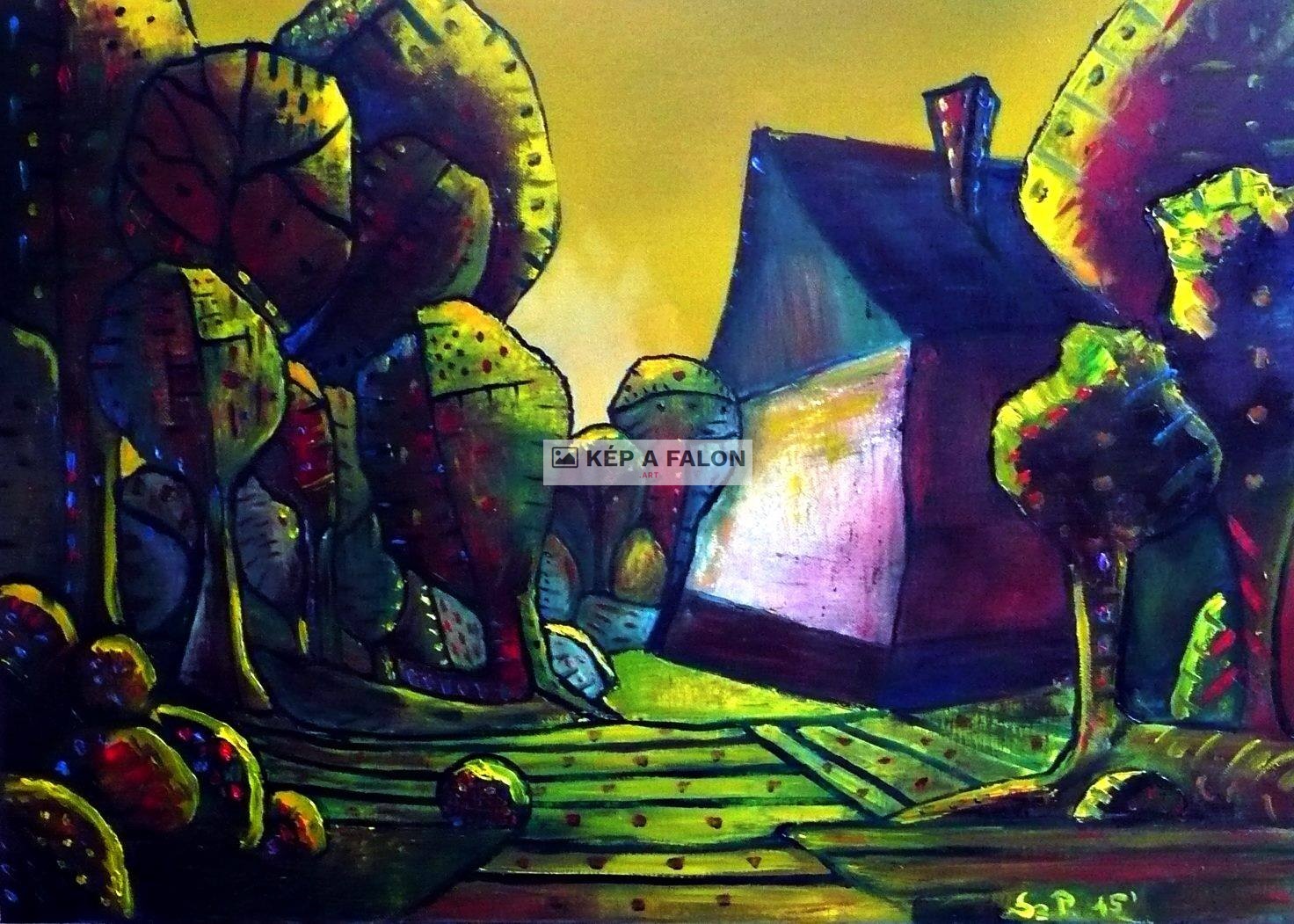 A szülői ház by: Szekeres Péter | 2015, olaj festmény