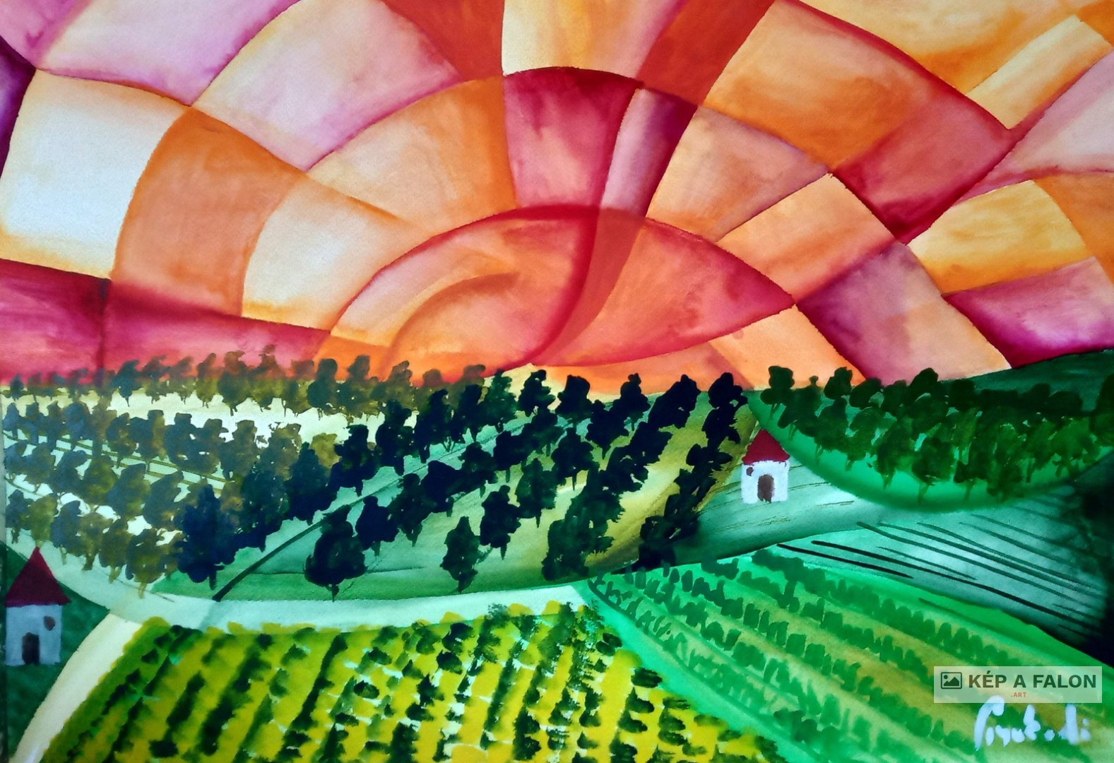 A földművelés illúziója  by: Tyukodi Árpád | 2003, akvarell festmény